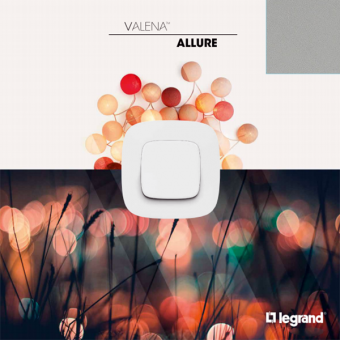 Сценарный выключатель для 4 сценариев с лицевой панелью Legrand Valena MyHome Allure алюминий