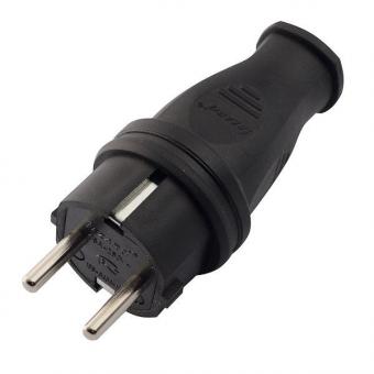 Вилка каучуковая прямая ИЭК 2P+E 16А 250В IP44