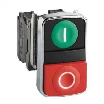 Двойная кнопка Schneider Electric XB4BL73415 с маркировкой 22мм