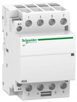 Модульный контактор iCT Acti 9 Schneider Electric 40A 4НО 220В/240В АС 50ГЦ