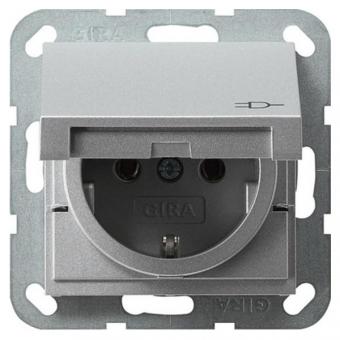 Механизм розетки с лицевой панелью с крышкой Gira System 55 