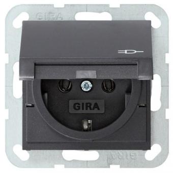 Механизм розетки с лицевой панелью с крышкой Gira System 55 