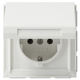 Механизм розетки с лицевой панелью с крышкой Gira TX_44 белый