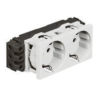 Розетка Legrand Mosaic DLP 2х2К+3 белая со шторками 4М