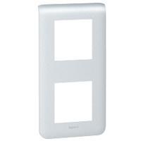 Рамка Legrand Mosaic 2х2 модуля вертикальная алюминий