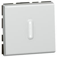 Переключатель Legrand Mosaic с подсветкой - 2М алюминий