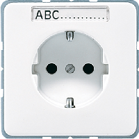 JUNG CD 500/CD plusБел Розетка с/з с полем для надписи безвинт зажим (CD520NAWW)