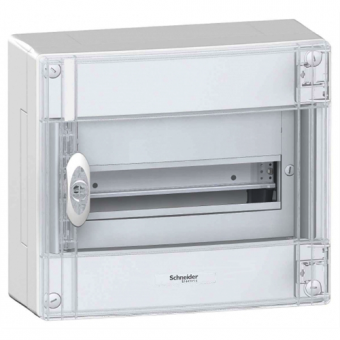 Щит навесной с прозрачной дверцей Schneider Electric Pragma на 13 (1x13) модулей с клеммниками N+PE