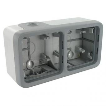 Коробка двухпостовая горизонтальная Legrand Plexo IP55 серая