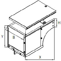 DKC Угол CDSS 90 вертик. внеш. переходник лев. осн. 100 (37022inox)