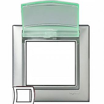 Рамка на один пост с крышкой Legrand Valena Classic алюминий
