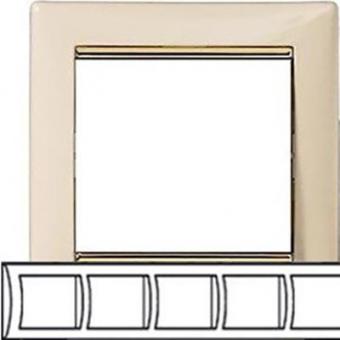 Рамка на пять постоов Legrand Valena Classic слоновая кость/золотой штрих