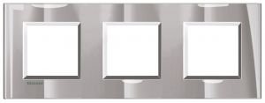 LivingLight Рамка прямоугольная, 3 поста, цвет Никель