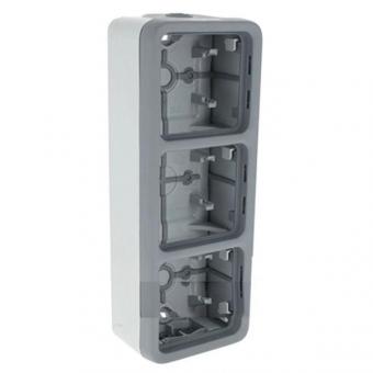 Коробка трехпостовая вертикальная Legrand Plexo IP55 серая