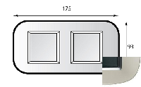 Axolute Рамка эллипс 2x2м, цвет серебро