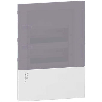Бокс встраиваемый с дымчатой дверцей Schneider Electric Mini Pragma на 24 (2х12) модуля с клеммниками N+PE