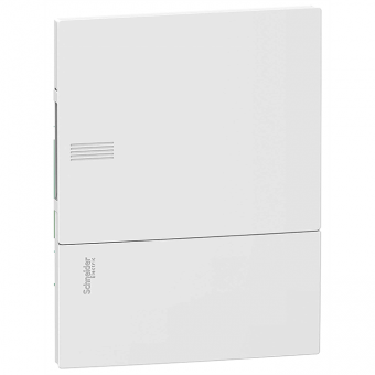 Бокс встраиваемый с белой дверцей Schneider Electric Mini Pragma на 24 (2х12) модуля с клеммниками N+PE