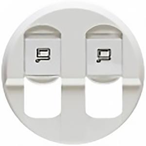 Лицевая панель для розетки двойной компьютерной RJ45 Legrand Celiane белая