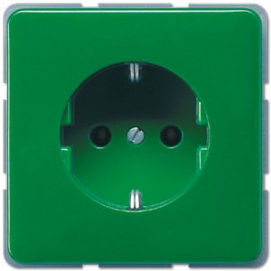 JUNG CD 500/CD plusЗеленый Розетка с/з безвинт зажим (CD520GN)