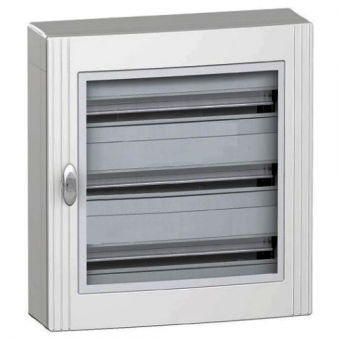 Щит навесной с прозрачной дверцей Schneider Electric Pragma на 72 (3x24) модуля с клеммниками N+PE
