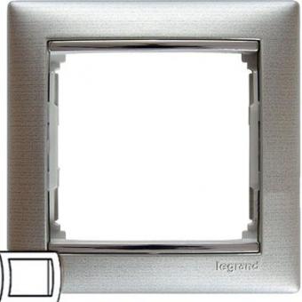 Рамка на один пост Legrand Valena Classic матовый алюминий/серебряный штрих