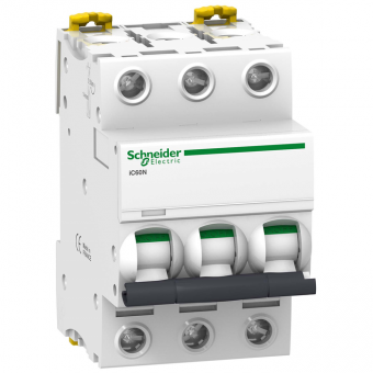 Автоматический трехполюсный выключатель Schneider Electric Acti9 iC60N B6 6кА