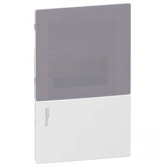 Бокс встраиваемый с дымчатой дверцей Schneider Electric Mini Pragma на 4 модуля с клеммниками N+PE