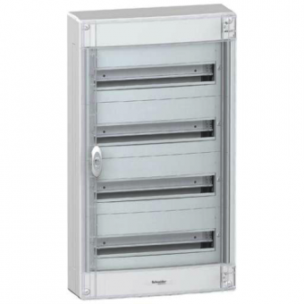 Щит навесной с прозрачной дверцей Schneider Electric Pragma на 72 (4x18) модуля с клеммниками N+PE