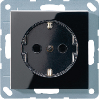Штепсельная розетка SCHUKO 16A 250V~ с заземлением;чёрная