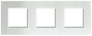 LivingLight Рамка прямоугольная, 3 поста, цвет Серебро