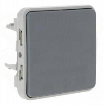 Кнопочный выключатель  с нормально-открытым контактом 10А Legrand Plexo IP55 серый