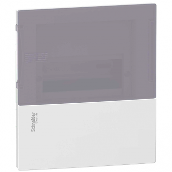 Бокс встраиваемый с дымчатой дверцей Schneider Electric Mini Pragma на 6 модулей с клеммниками N+PE