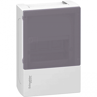 Бокс навесной с дымчатой дверцей Schneider Electric Mini Pragma на 6 модулей с клеммниками N+PE