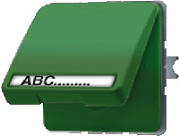 JUNG CD 500/CD plusЗеленый Розетка с/з с крышкой и полем для надписи (CD520NAWUGN)