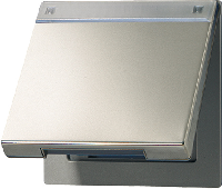 JUNG LS 990Edelstal Откидная крышка для розеток и изделий 50х50 с полем для надписи (ES2990NAKL)