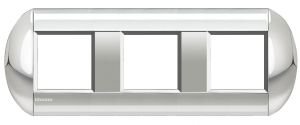 LivingLight Рамка овальная, 3 поста, цвет Хром