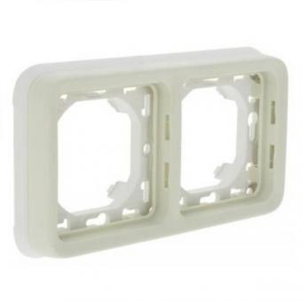 Рамка на два поста с суппортом горизонтальная Legrand Plexo IP55 белая