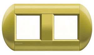 LivingLight Рамка овальная, 2 поста, цвет Лимон