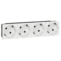 Розетка Legrand Mosaic 4х2К+3 45° белая 8М