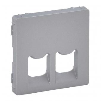 Лицевая панель двойных розеток RJ45/RJ11 753032/753039/753043 Legrand Valena Life алюминий