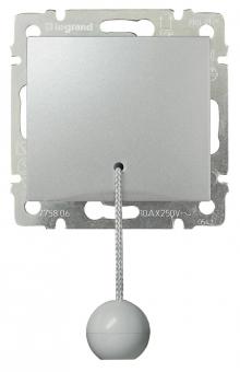 Кнопка со шнурком 10А 250В Legrand Valena Classic алюминий