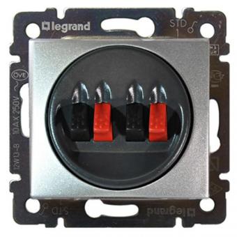 Розетка акустическая двойная для колонок Legrand Valena Classic алюминий