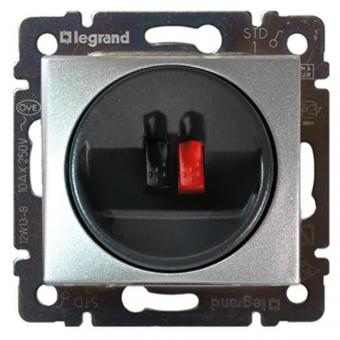 Розетка акустическая одинарная для колонок Legrand Valena Classic алюминий