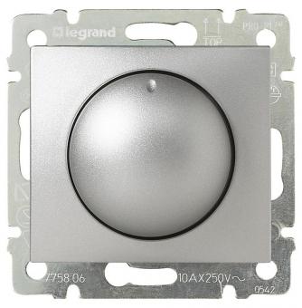 Светорегулятор (диммер) поворотный 400Вт Legrand Valena Classic алюминий