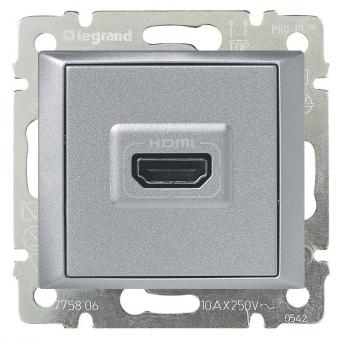 Розетка HDMI Legrand Valena Classic алюминий