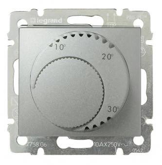 Терморегулятор теплых полов с датчиком 16А Legrand Valena Classic алюминий