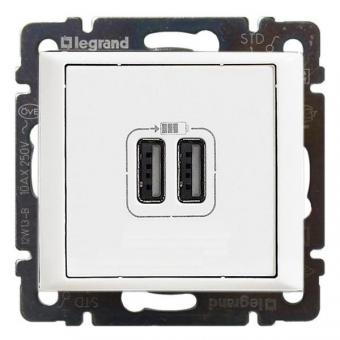 Зарядное устройство двойное USB 1500мА Legrand Valena Classic белое