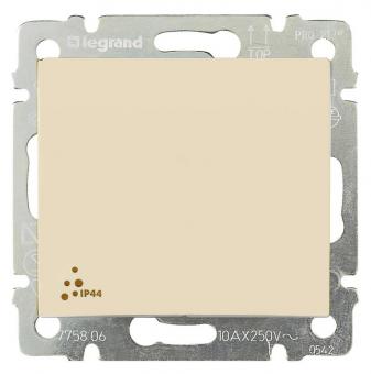 Переключатель проходной одноклавишный влагозащищенный IP44 10А 250В Legrand Valena Classic слоновая кость