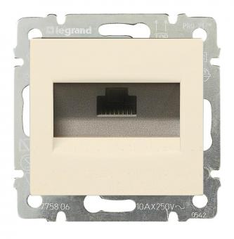 Розетка компьютерная одинарная RJ45 категории 5e UTP Legrand Valena Classic слоновая кость