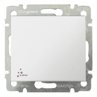 Выключатель одноклавишный влагозащищенный IP44 10А 250В Legrand Valena Classic белый